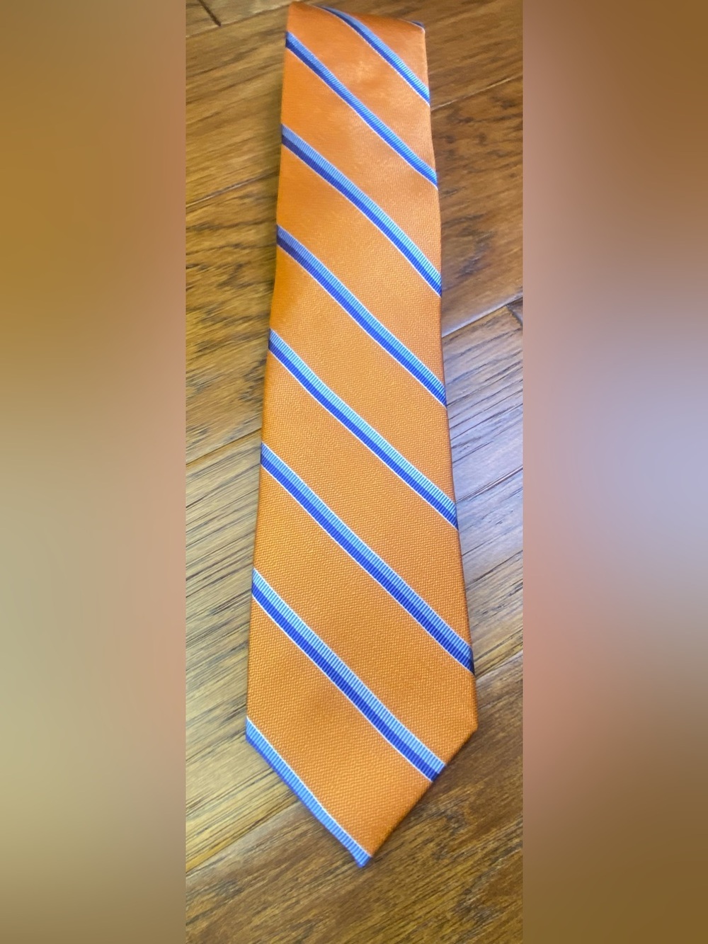 Chaps Men's Orange Striped Dress Tie with Blue Accent‎